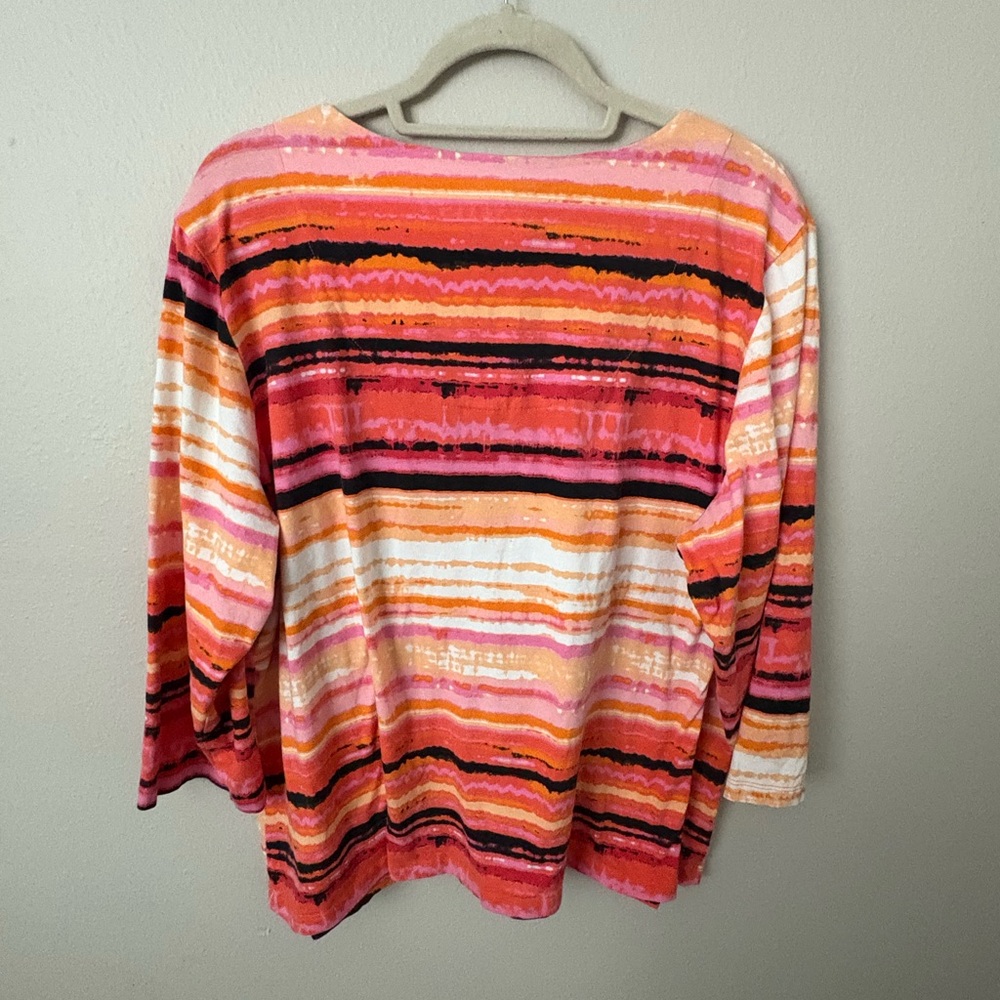 Ruby Rd Striped Long Sleeve Top - Picture 2 of 6